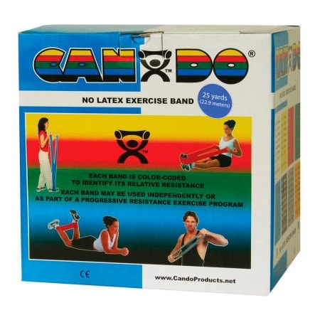 Fabrication Enterprises CanDo Latex-Free Exercise Band, Blue, 25 Yard Roll, 1 Roll/Box 1364091